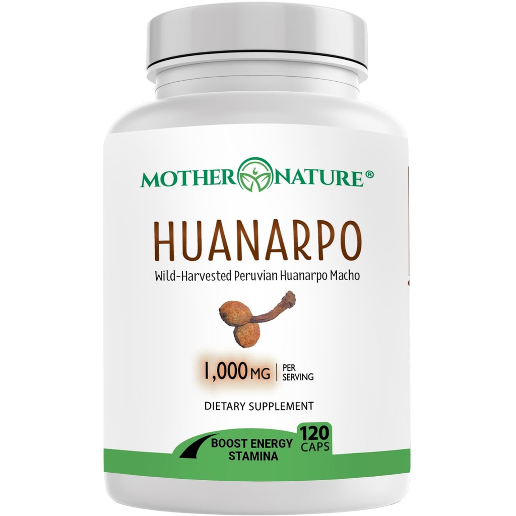 Huanarpo Macho Kapseln 1000mg – 120 Vegan Kapseln – Natürliche Energie, Stamina & Vitalität Ergänzung – Unterstützt männliche Leistung, Zirkulation & Hormone Wellness – Non-GMO, Glutenfrei, Vegan