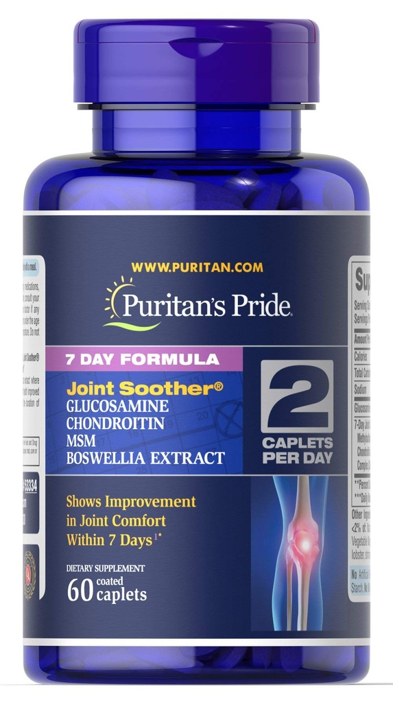 Puritan's Pride 7 Tage Formel Joint Soother Glucosamine, Chondroitin, MSM & Boswellia-60 Caplets