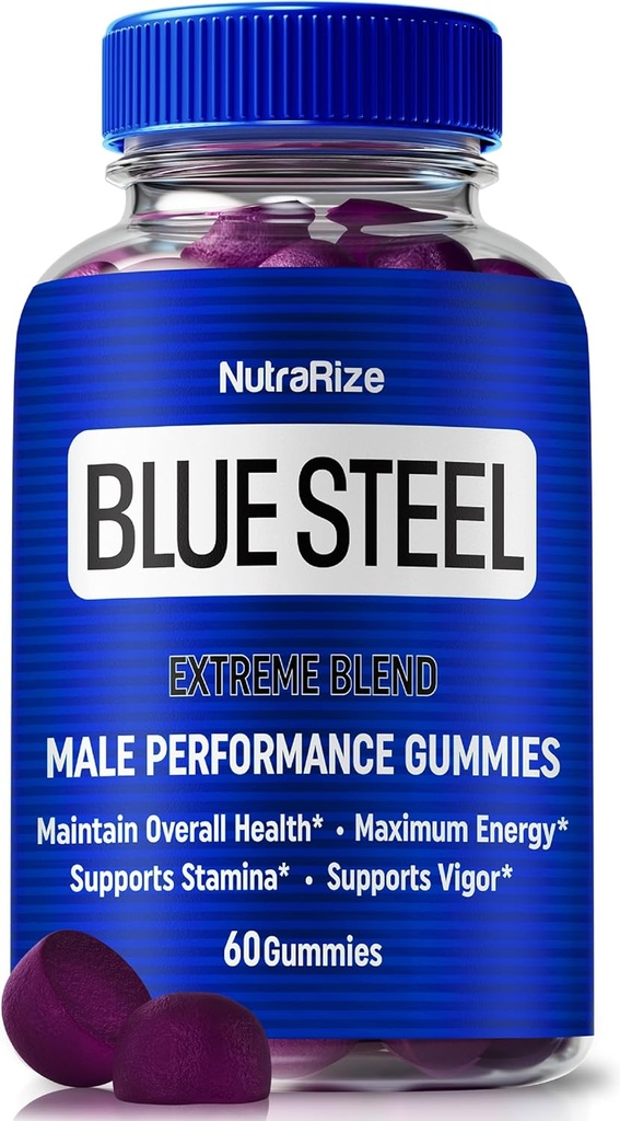 Blaue Stahlgummis für Männer, tägliche Ernährung zu erhöhen Vertrauen und allgemeine Gesundheit, Alle natürlichen Ergänzung zu unterstützen Spitzenleistung, offizielle Male Gummy, BlueSteel Bewertungen (60 Gummis)