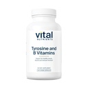 Vital Nutrients Tyrosine and B Vitamins | Thyroid, Immune e Nerve Support Formula | Adrenal Support Complex | Gluten, Dairy, Soy Free | Non-GMO | 100 Capsule