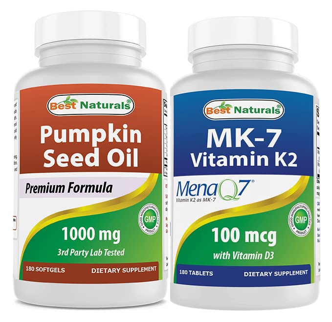Huile de graines de citrouille 1000 mg et vitamine K2 (MK7) avec D3