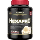 ALLMAX Nutrition HEXAPRO, Vanille française - 5 lb - 25 grammes de protéines par portion - Libération prolongée de 8 heures - Zéro sucre - 52 portions