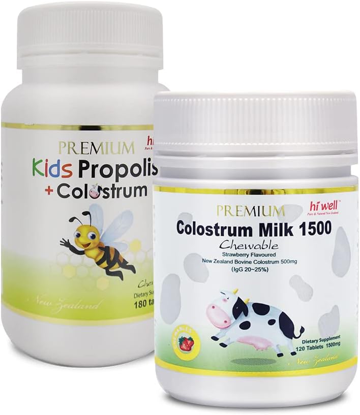 Bambini Grass-Fed Colostrum e Propolis Pack (Nuova Zelanda Colostrum 1500 + Kids Propolis Plus Colostrum)