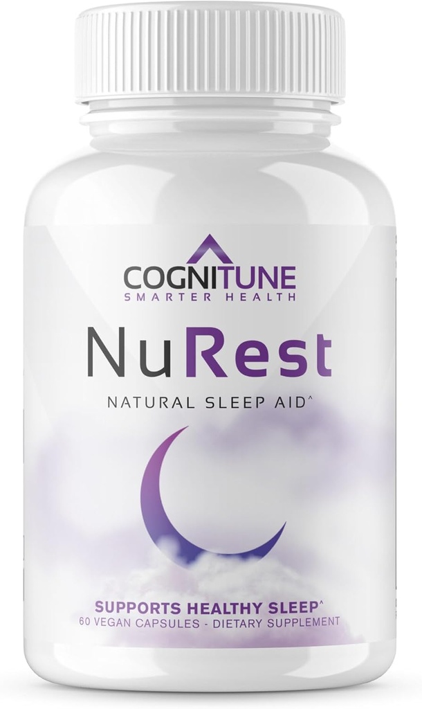 CogniTune Natural Sleep Supplement - Non Habit Forming Sleeping Pills, Non Drowsy Herbal Sleep Aid Formula w/Melatonin, Valerian Root, Lemon Balm, Camomilla, GABA, L-teanina, Magnesio, Aminoacidi