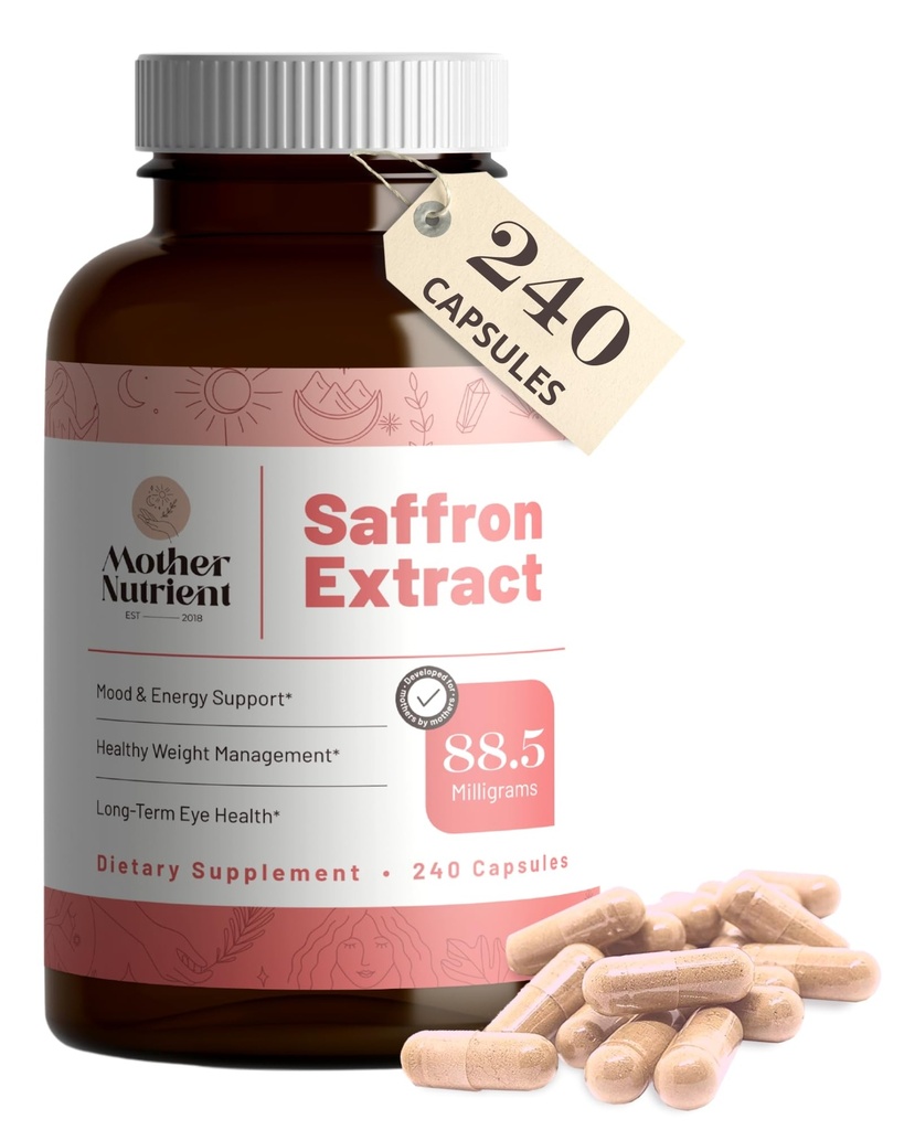 Madre nutriente - integratori di Estratto di caffè verde per le donne e gli uomini, supplemento di Estratto di caffè verde puro, puro Crocus Sativus - Non-GMO, Vegan-Friendly, 88.5mg per porzione - 240 capsule di verdure, 7-Month