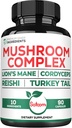 Satoomi 10in1 Lions Mane Complement Complex - mélangé avec Cordyceps Sinensis, Reishi Mushroom, Turquie Tail Mushroom et autres - 90 Compte pour 3 mois