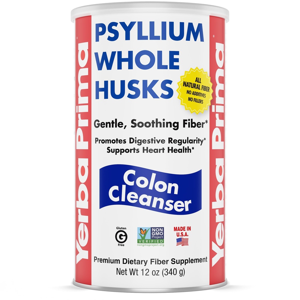Yerba Prima Psyllium Husk, 12 Unze - Ganze Husk Faserergänzung, Vegan, kein Zucker oder künstliche Süßungsmittel, Non GMO, Glutenfrei