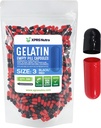 XPRS Nutra Size 3 Capsule Vuote - 500 Conta capsule Gelatine Vuote - Pillole Riempimento Capsule fai da te - Pure Bovine Pill Gel Caps Fillable Do-It-Yourself Vitamins and Supplements (nero/rosso)