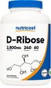Nutricost D-Ribose 700mg (2800mg par portion), 240 Capsules - Végétarien Friendly, Non-OGM, Sans gluten