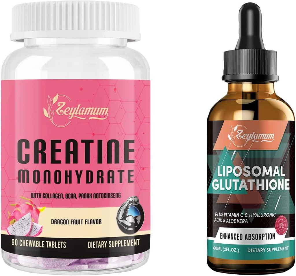 Liposomale Glutathione Flüssigkeit & Kreatin Monohydrat