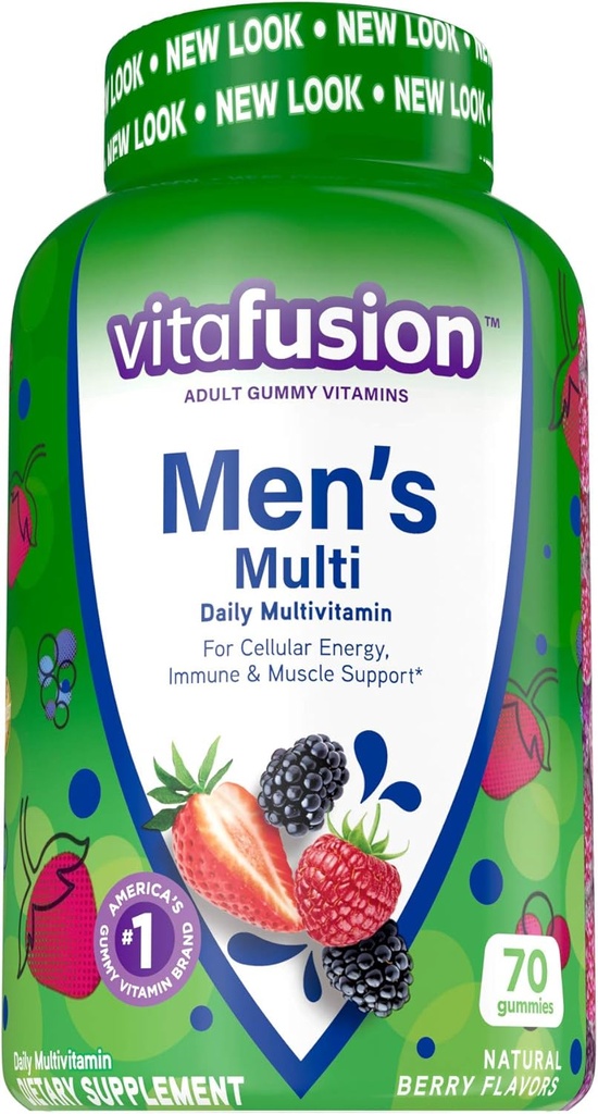Vitafusion Men's Gummy Vitamine, Frutta, 70 Conte