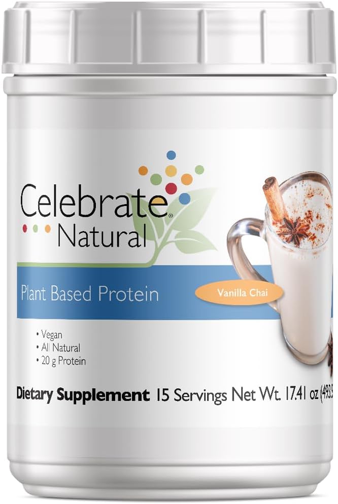 Celebrare Vitamine Vegan Protein Powder - Tutto Natural Plant Based Protein Shake Mix - 20g Pea Protein & 3g Fibra, per Chirurgia Post-Bariatrica - Vanilla Chai (15 Serve)