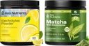 KEY NUTRIENTs Deal Bundle - Polvere di elettroliti di limonata (90 Serve) + polvere di Matcha con elettroliti per l'idratazione e l'energia (20 Serve)