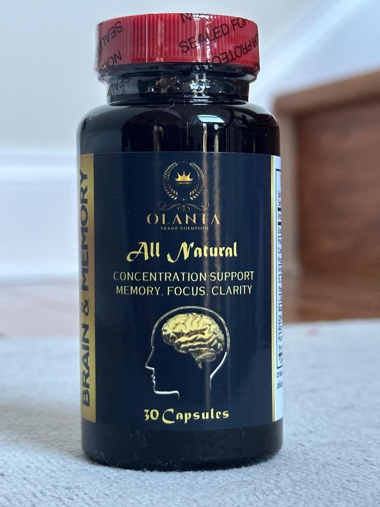 Gehirn-Memory-Ergänzungen - Energie-Learning-Mengen für Männer und Frauen, Gehirn-Ergänzung, Psychische Klarheit und kognitive Verbesserung - 1 Flasche 60 Kapseln