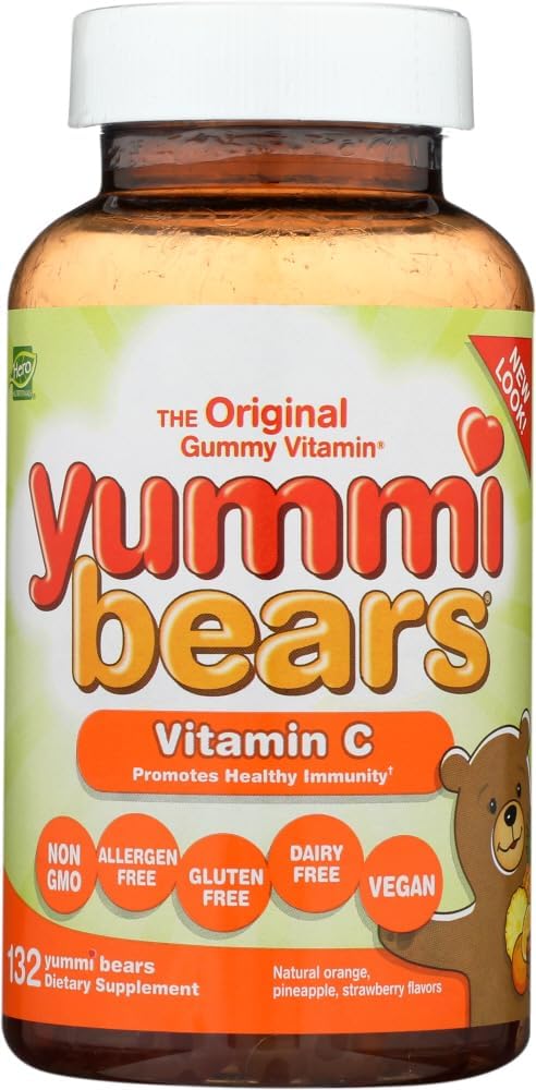 Yummi Bears Vitamina C Chewable Gummy Vitamin Supplemento per bambini, 132 Conte (Pack of 1)