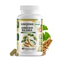 GreeNatr Ginko Biloba & Panax Ginseng Supplement - Red Ginseng Brain Supplement für Gedächtnis und Fokus - Ginkgo Biloba Ergänzungen für gute Vision, Immunsystem und verbesserten Blutfluss - 60 Tabletten