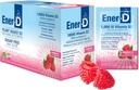 Ener-D Sugar Free Multivitamin Drink Mix - Vitamina D3 Polvere per acqua, Electrolytes Powder No Sugar, Hydration Boost Packets, Zero Sugar, Vitamina D3 Supplement Liquid Mix - Raspberry, 24 Count