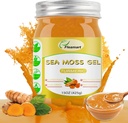 15OZ Natural Wildcrafted Raw Sea Moss Gel per il supporto immunitario, la digestione sana, il supporto della tiroide Wildсrafted Gold Sea Moss Gel Ricco di minerali, proteine e vitamine, aroma di curcuma