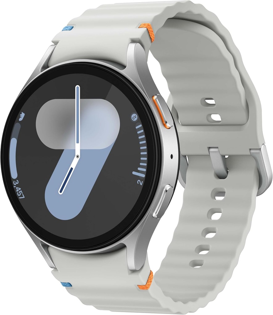 Samsung Galaxy Watch 7 44mm LTE AI Smartwatch w/Energy Score, Wellness Tipps, Herzfrequenz-Tracking, Schlaf-Monitor, Fitness Tracker, 2024, Silber [US Version, 1Yr Herstellergarantie]