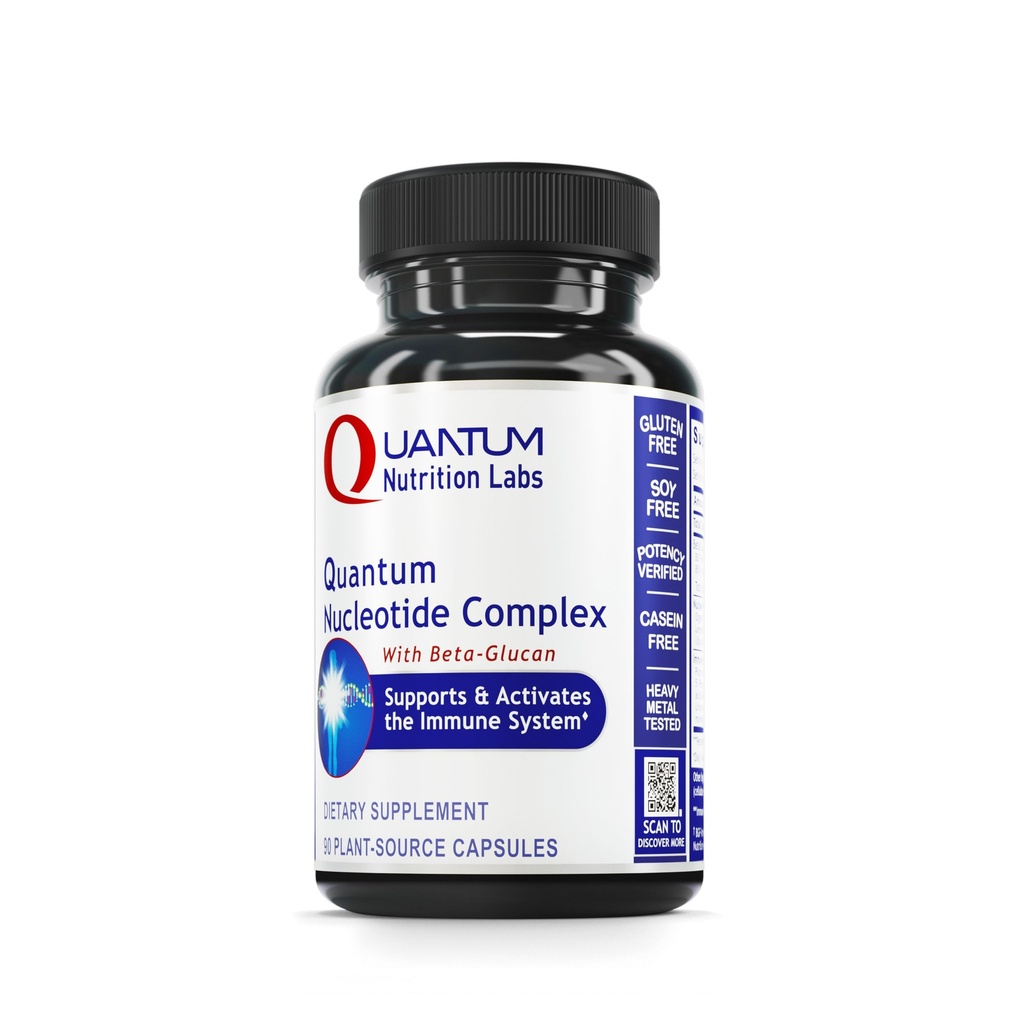 Quantum Nutrition Labs Quantum Nucleotide Complex - Beta Glucan Immune Support Supplemento con lievito Nucleotidi & Reishi, 400 mg 1,3 Beta-Glucan Per Serving - 90 capsule vegetariane