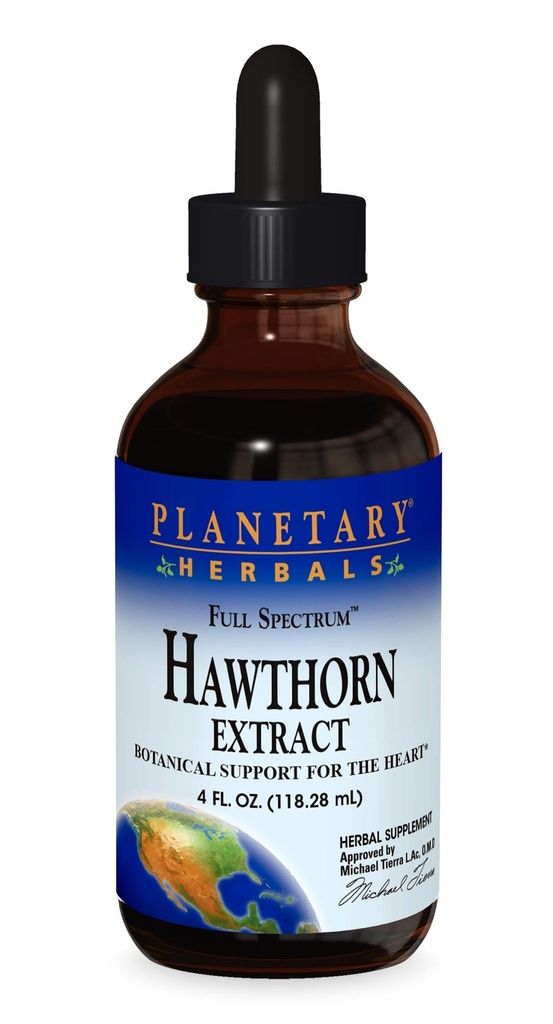 Herbals Planétaires Full Spectrum Hawthorn Liquid Extract Supplement, 4 Fluid Ounce