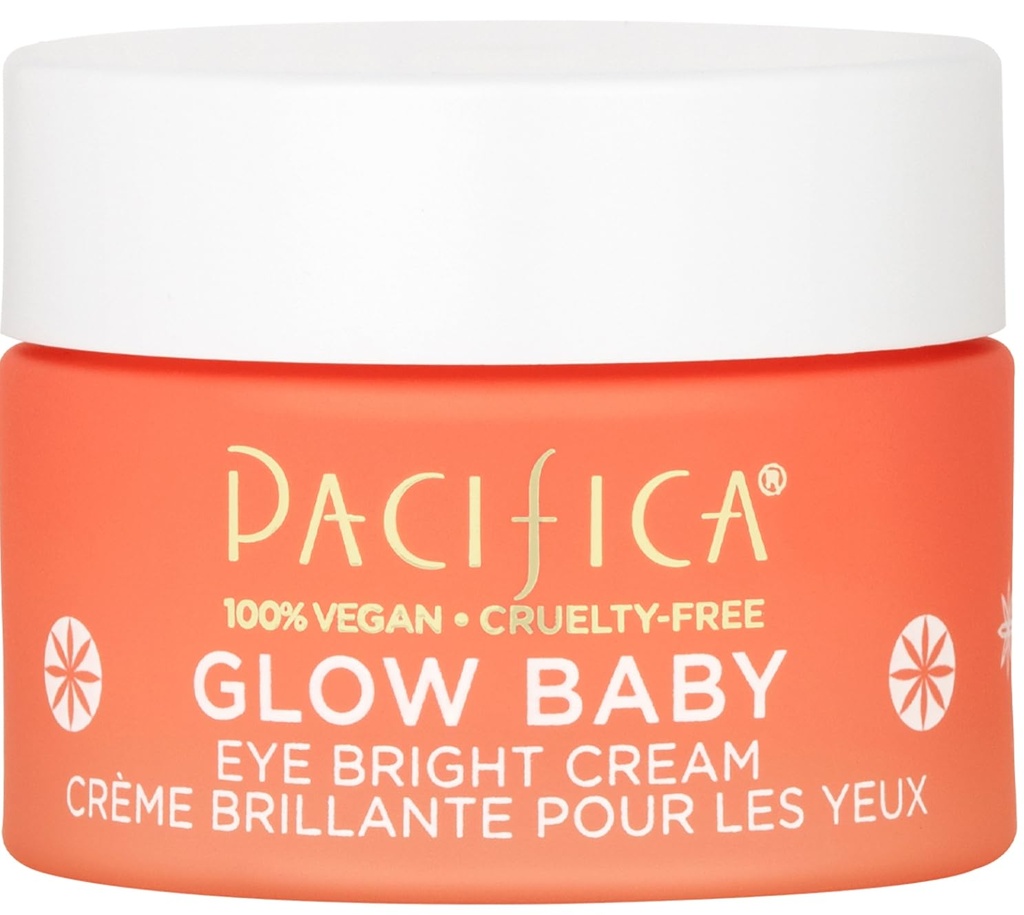 Pacifica Glow Baby Aufhellende Augencreme – Vitamin C Unter Augencreme für dunkle Kreise & Puffiness, Koffein-infused Augenaufheller für müde Augen Duft-Free 0.5 oz Clean Vegan Dermatologe getestet