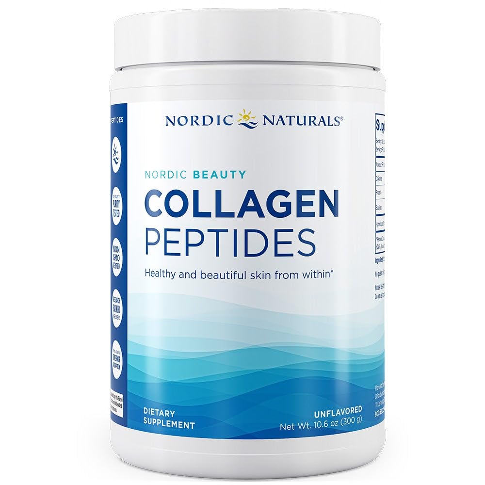 Nordic Naturals Nordic Beauty Collagen Peptides, Unflavored - 10.6 Ounces - Supplément Collagen pour la santé de la peau et l'élasticité - pour boissons chaudes et froides - 30 portions
