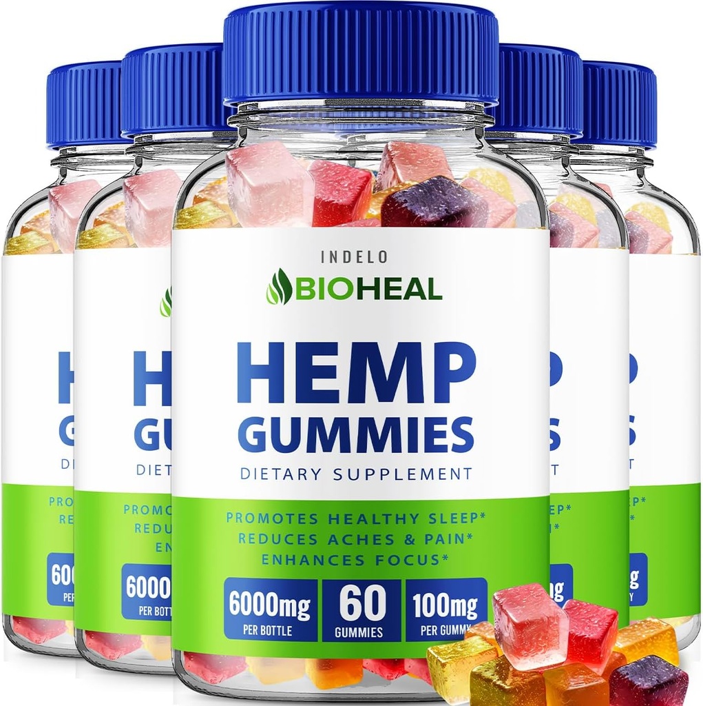 BioHeal Heal Hemp Gummies - con Estratto di semi di canapa Bio Heal Heal Heal Gummies Tinnitus Herbal Supplement, Salute e benessere Support, Tutti Natual Hemp Gummy Advanced Formula (5 Pack - 30 Gummies)