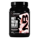 NutraBio 100% Whey Protein Isolate Protéine Poudre, 25g Protéine avec profil complet d'acide aminé, non-OGM, sans soja et sans gluten, faible teneur en glucides, faible teneur en calories en poudre de protéines de lactosérum, crème glacée aux fraises, 2 Lbs