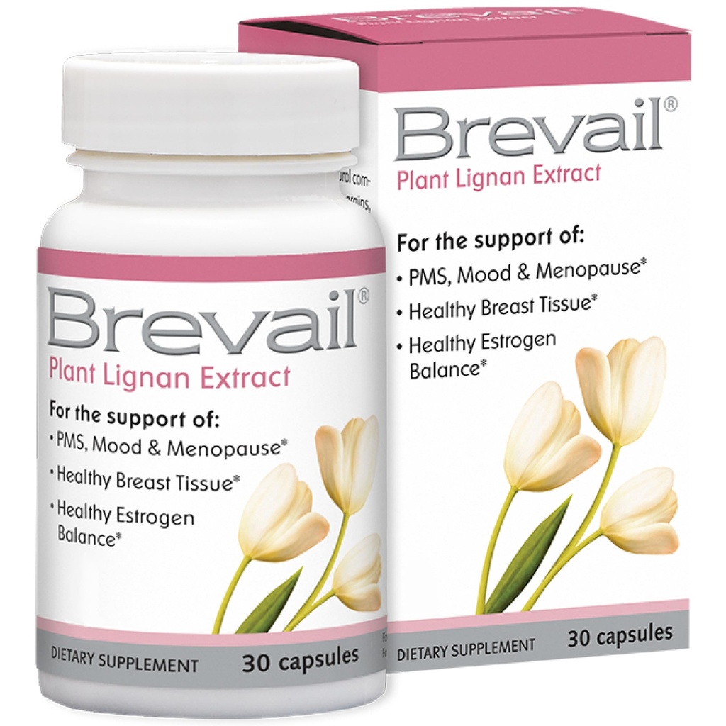 Brevail Pflanze Lignan Extrakt Kapseln, Proaktive Brust-Gesundheitsergänzung mit 50 mg SDG Lignans von Flax Seed Hulls für gesunde Estrogen Balance und PMS Mood Unterstützung Pillen, 30 Zähler