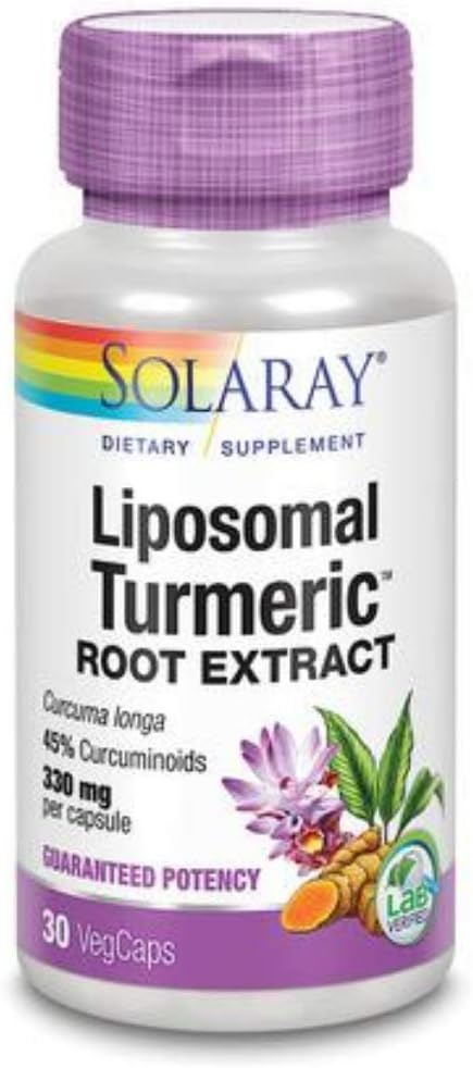 Solaray garantiert Potency Liposomal Turmeric Root Extract Non GMO, Veg Cap (Btl-Plastic) 330mg | 30ct
