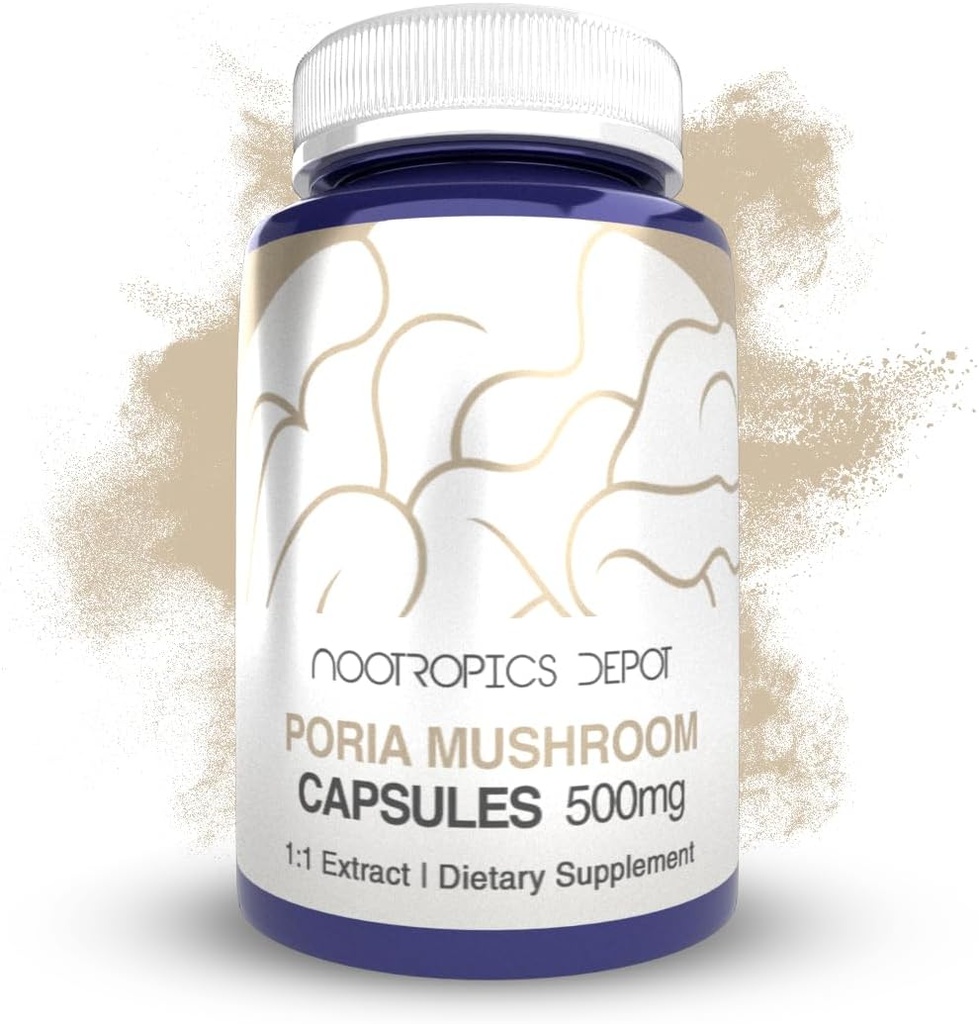 Nootropics Depot Poria Mushroom Capsule | 500mg | 60 Count | Wolfiporia extensa