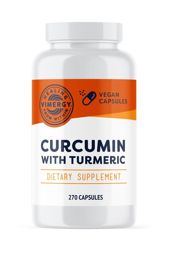Curcumina di Vimergy con Capsule Turmerici – Promuove la Salute e la Mobilità di Bone* – Supporta la funzione Memoria e Cervello* – Kosher, Vegan & Gluten-Free – (270 ct.)