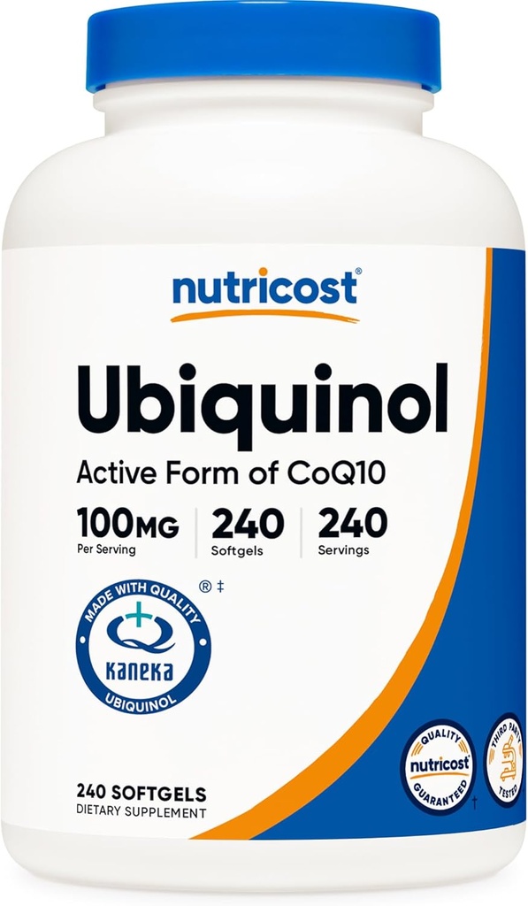 Nutricost Ubiquinol Softgels (100mg, 240 Softgels) - Superior Absorption Antioxidant | Active Form of CoQ10 - Gluten Free, Non-GMO