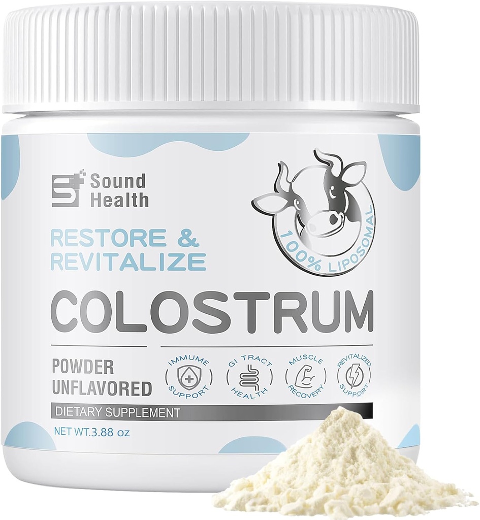 Colostrum Supplement Powder for Humans - Bio Bovine Colostrum Supplement für Gutgesundheit und Immununterstützung - Entflammt (73 Servierungen)