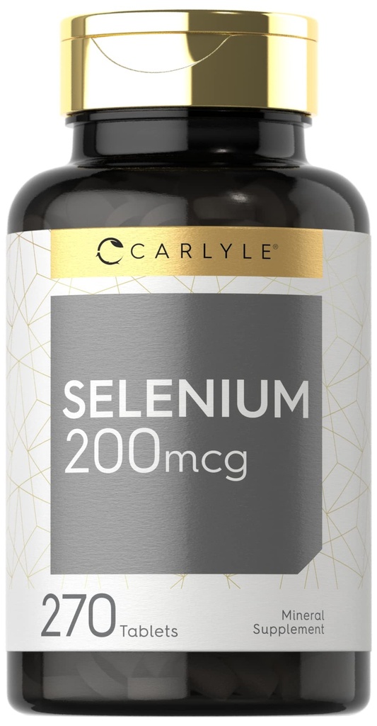 Supplément sélénium Carlyle 200 mcg 270 Comprimés Formules végétariennes, non OGM et sans gluten