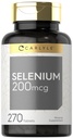Carlyle Selen Supplement | 200 mcg | 270 Tabletten | Vegetarische, gentechnikfreie und glutenfreie Formel