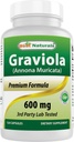 Best Naturals Graviola Capsule Annona Muricata, 600 mg, 120 Conte