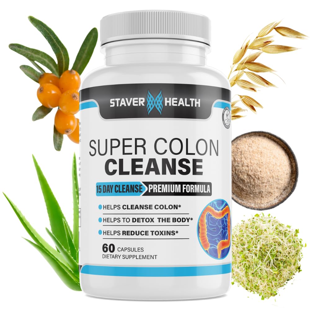 Pulire Super Colon - Pulire 15 giorni, Pulire Colon Pillole, Pulitore Colon & Detox, Psyllium Husk