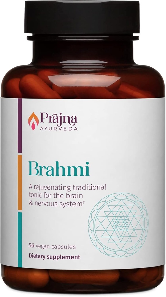 Dr. Chaudhary’s Prajna Ayurveda Brahmi (Bacopa Monnieri) Formel wird traditionell verwendet, um das Gehirn zu Nourish; Blended mit Synapsa für Gedächtnis und Kognition Vegan, Gluten-Free, Soy-Free (500 mg)