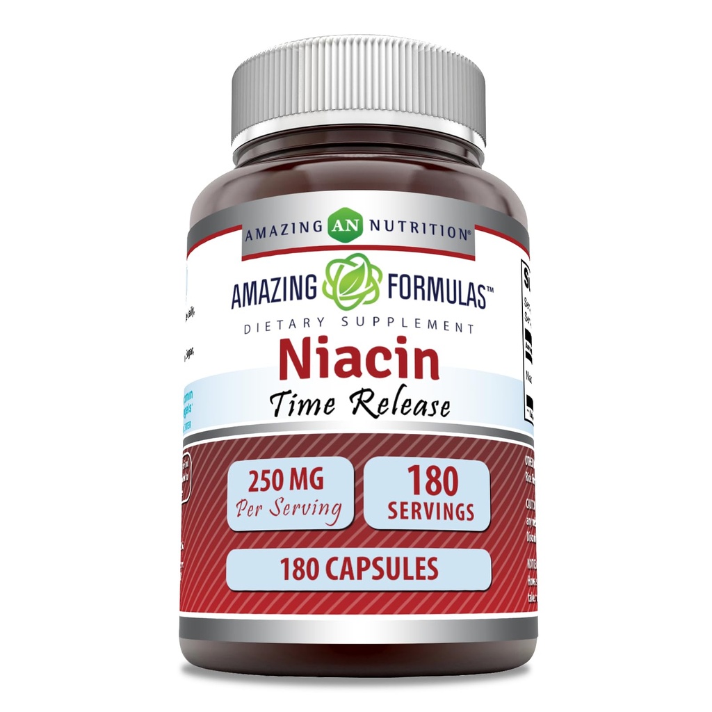 Formules étonnantes Niacin(Vitamine B3) 250 mg 180 Capsules Suppléments