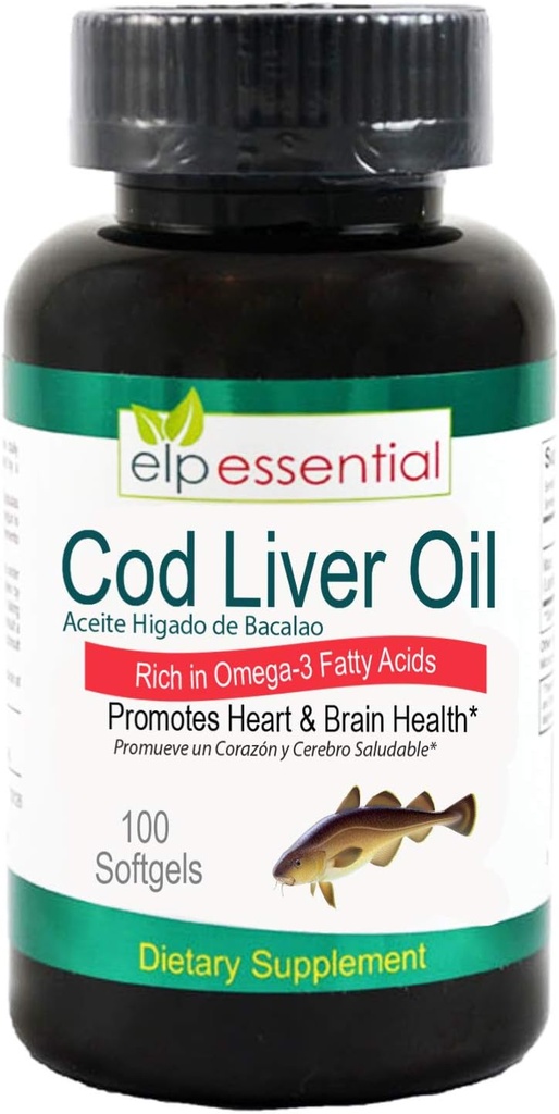 Cod Liver Oil 100 Softgels Aceite De Higado De Bacalao Kapseln 100's
