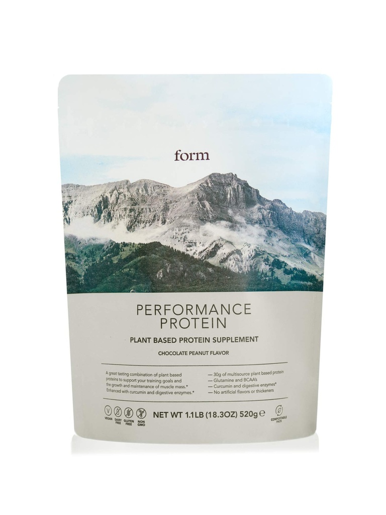 Proteine di Prestazioni di Forma - Polvere proteica vegana - 30g di proteine vegetali per porzione, con BCAA. Ottimo con solo acqua! (Chocolate Peanut)