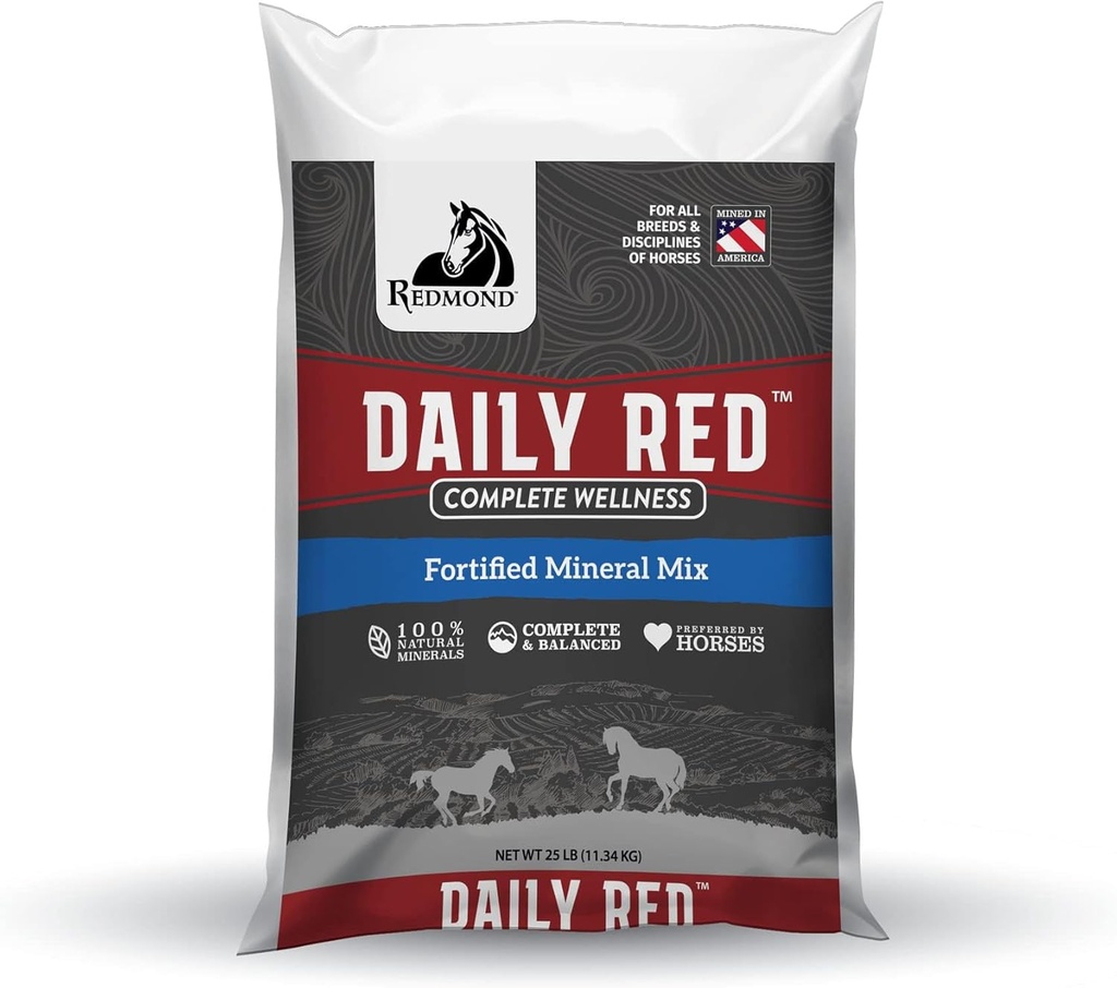 Tägliche rote komplette Wellness, Fortified Mineral Mix Supplement für Pferde, 25lb Nachfülltasche