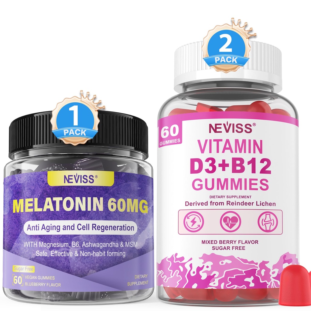 Mélatonine, vitamine D3 + vitamine B12