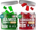 Irish Sea Moss & Ashwagandha Gummies - Ashwagandha Integratori & Sea Moss Supplement per Adulti, Bambini - Irish Sea moss Bladderwrack Burdock Root Ashwagandha - 60 Ashwagandha, 60 Irish Sea Moss Gummies