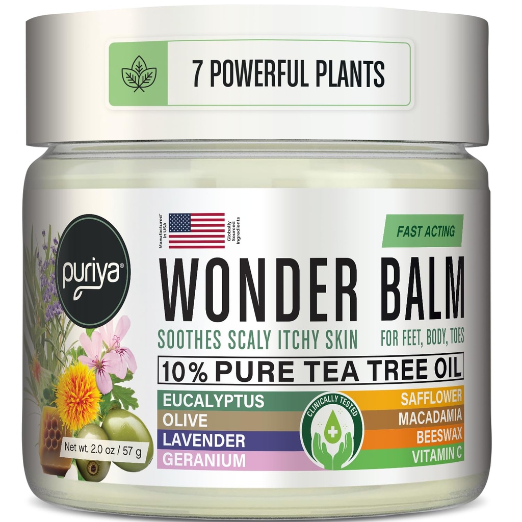 L'albero del tè Balm, Extra Forza, Abbina bene con Jock Itch Crema, Spruzzo, Atleti Piede, Crema di anelli per l'uomo, Crema Rash, Attenzione rapida per asciutto, Itchy Skin, Pianta Powered Wonder Balm