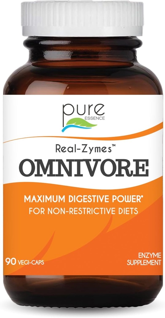 Real-ZymesTM OMNIVORE Verdauungsenzym-Ergänzung mit Probiotika für bessere Verdauung - Natürliche Unterstützung für Relief von Bloating, Gas, Belching, Durchfall, Verstopfung, IBS, etc. - 90 Caps