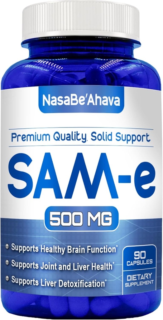 SAM-E Supplemento 500mg | Facile assorbimento S-Adenosyl-L-Methionine SAM-e 500mg per Bone e Mood Support Supplemento | Prodotto negli Stati Uniti Non OGM e Gluten Free (90 giorni di alimentazione)