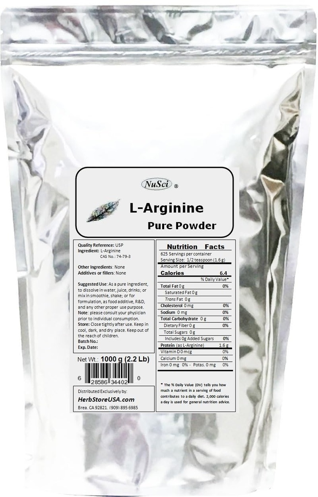 Forme de base pure en poudre d'arginine L (1000 grammes (2,2 lb))